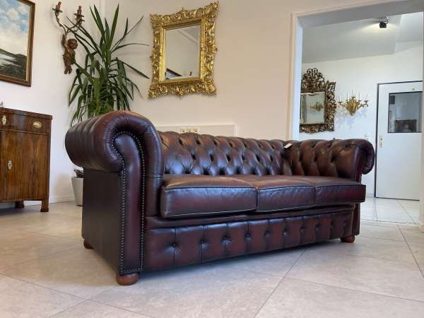 Chesterfield 3er Clubsofa Couch Oxblood Rot i2228