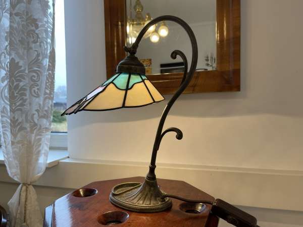 Echtglas Schreibtisch Lampe Tiffany Glaskunst Klaunser kl14-1