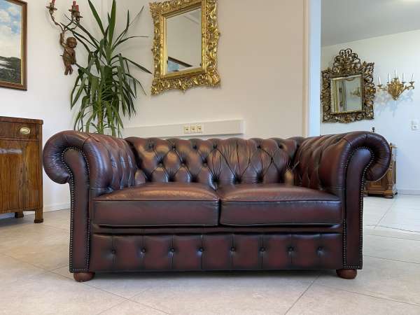 Chesterfield 2er Clubsofa Couch Oxblood Rot i2227