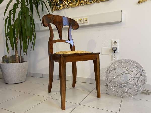 Biedermeier Sessel = 1 Stück Nussholz Schaufelsessel Original E1992