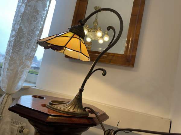 Echtglas Schreibtisch Lampe Tiffany Glaskunst Klaunser kl14