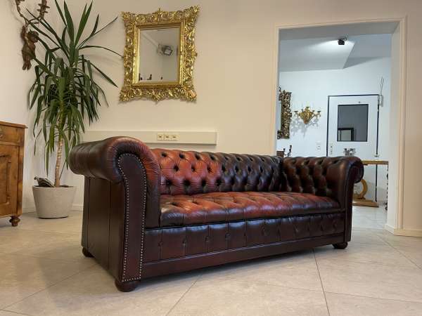 Chesterfield 3er Clubsofa Couch Oxblood Rot B1016