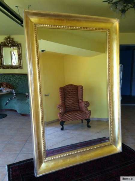 riesiger 23k vergoldeter originaler Biedermeier Spiegel Wandspiegel - 8286