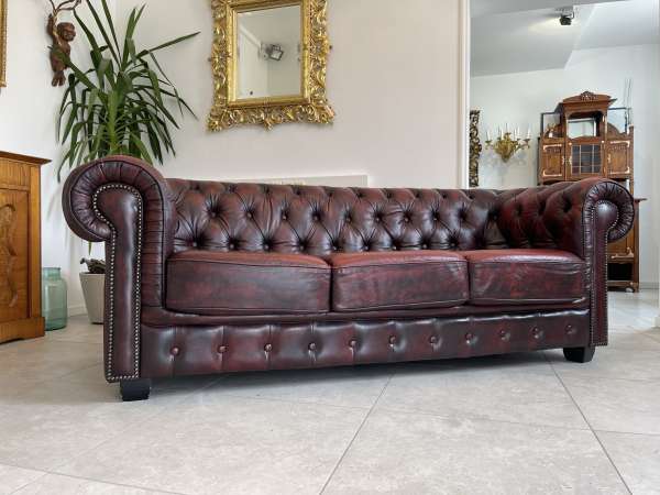 Chesterfield 3er Clubsofa Couch Oxblood Rot i1517