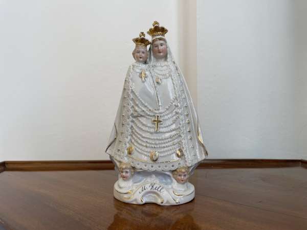 Heiligenfigur Mutter Gottes mit Kind Porzellanfigur Mariazell i1706