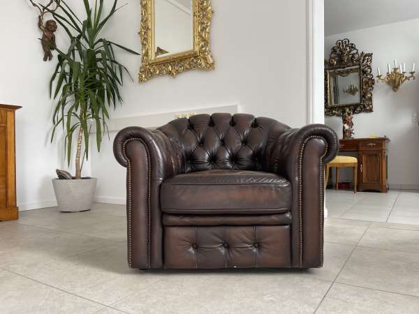 Chesterfield Fauteuill 1er Couch Rotbraun i1844