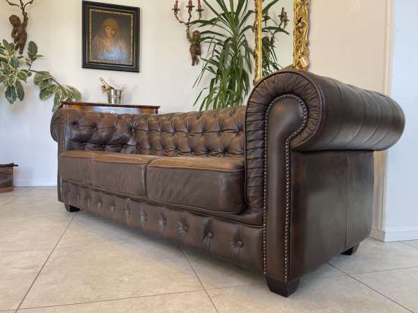 Chesterfield 3er Clubsofa Couch Oxblood A4035