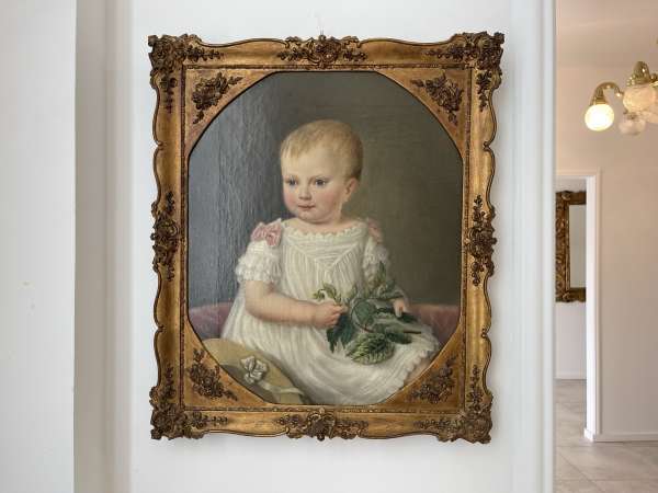 Biedermeier Ölbild "Prinzessin" gerahmt i1700