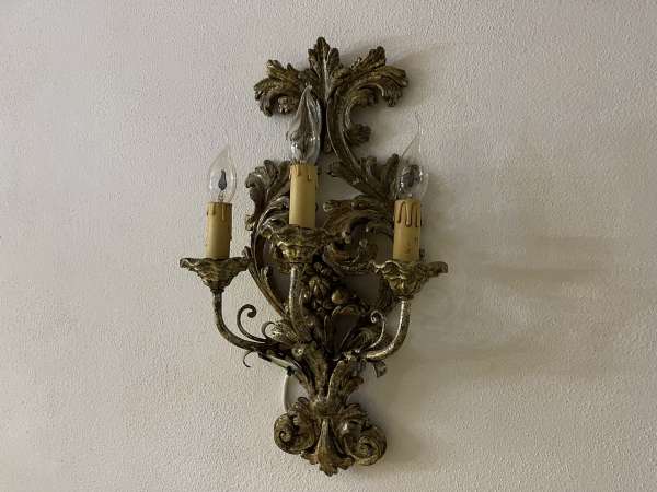 2 antike Barock Wandleuchten Wandlampen Golden ZuhauL