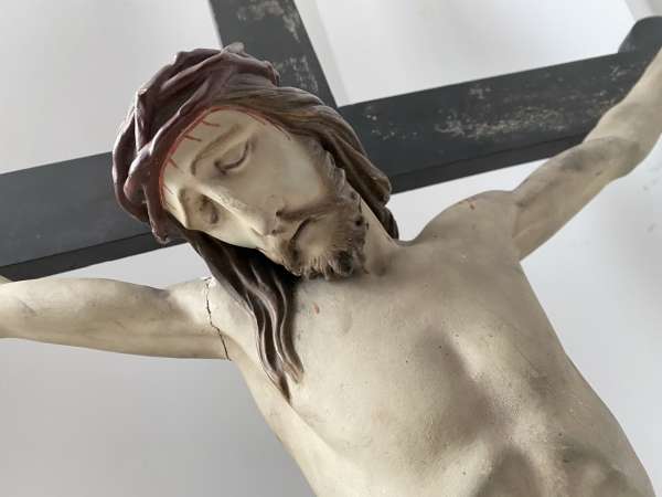 INRI Kruzifix Jesu Christi Kreuz Wandkreuz Dreinageltypus Holz 18./19.Jhdt A1015